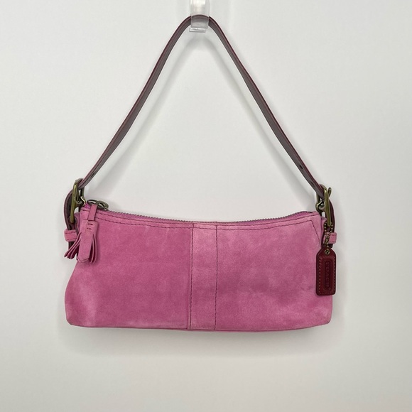 COACH HAMPTONS DEMI PINK SUEDE BAGUETTE 7470 Vintage 2004 Y2K - Picture 14 of 15